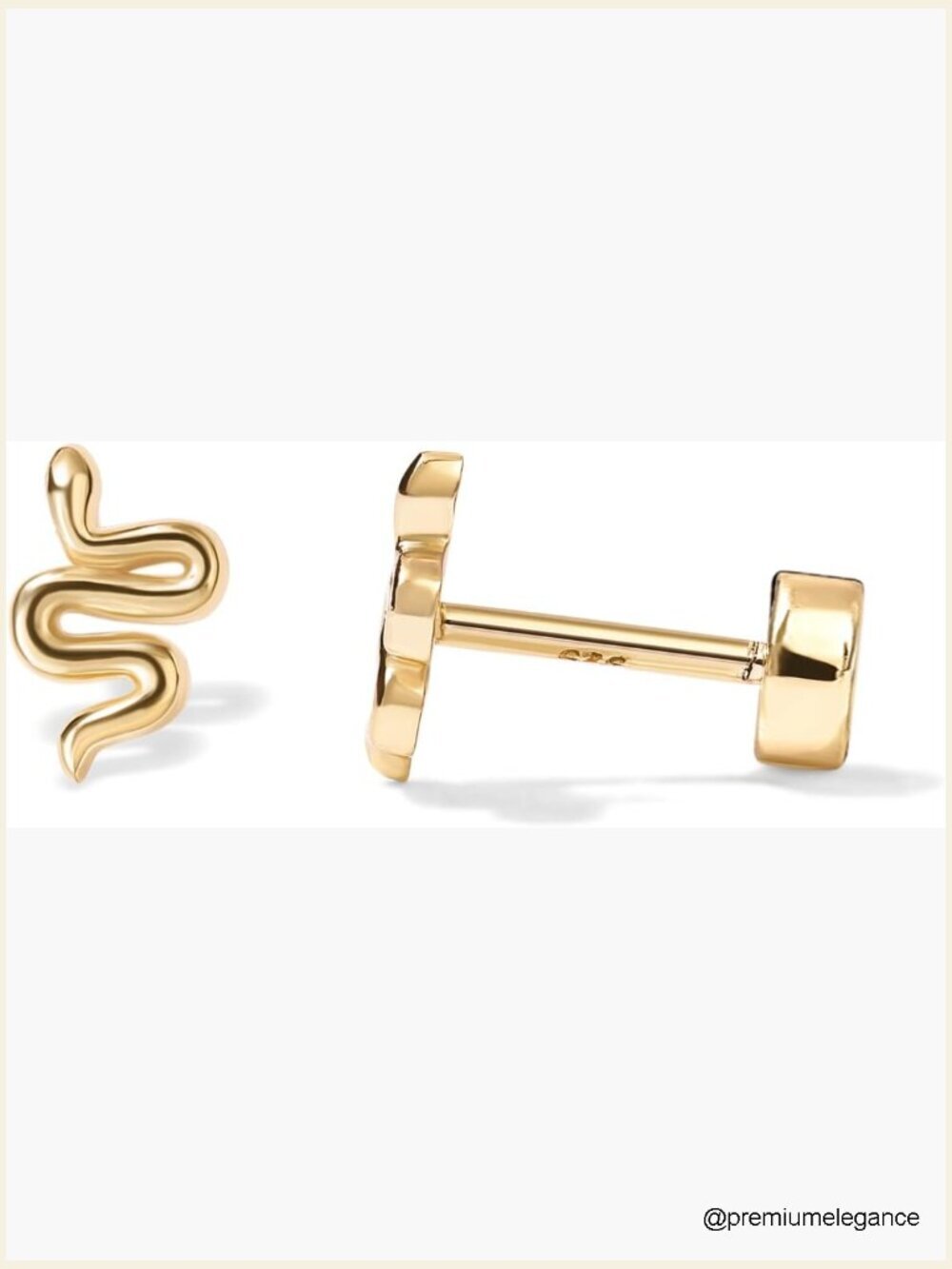 14K Gold Plated Flat Back Stud Earrings for Cartilage Helix Piercing